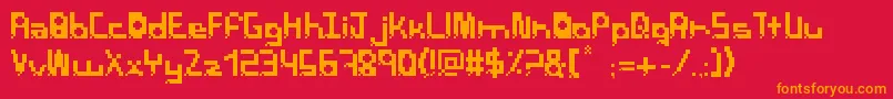 PixelbreackBold Font – Orange Fonts on Red Background