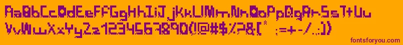 PixelbreackBold Font – Purple Fonts on Orange Background