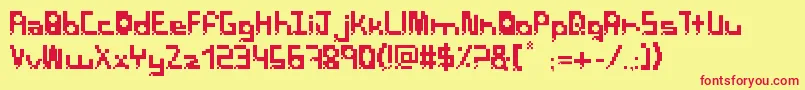 PixelbreackBold Font – Red Fonts on Yellow Background