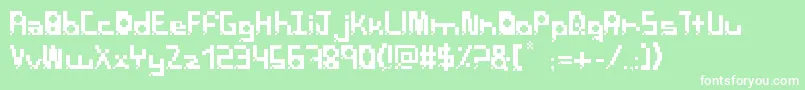 PixelbreackBold Font – White Fonts on Green Background