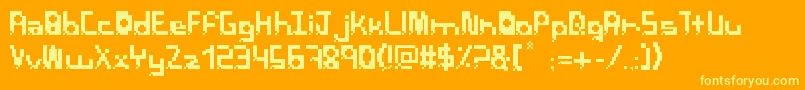PixelbreackBold Font – Yellow Fonts on Orange Background