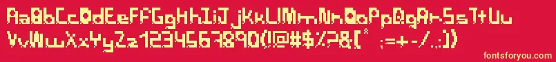 PixelbreackBold Font – Yellow Fonts on Red Background