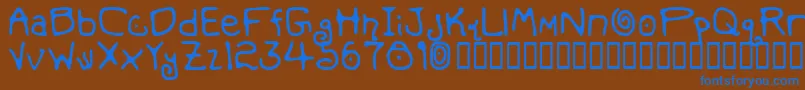 MondoMessoFontoBold Font – Blue Fonts on Brown Background