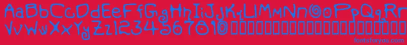 MondoMessoFontoBold Font – Blue Fonts on Red Background
