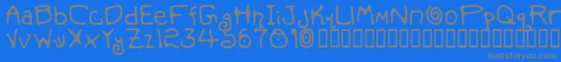 フォントMondoMessoFontoBold – 青い背景に灰色の文字