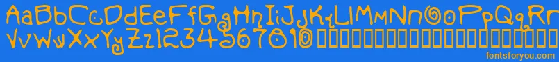 MondoMessoFontoBold Font – Orange Fonts on Blue Background
