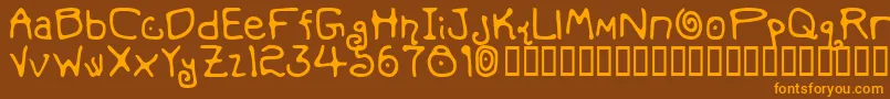 MondoMessoFontoBold Font – Orange Fonts on Brown Background