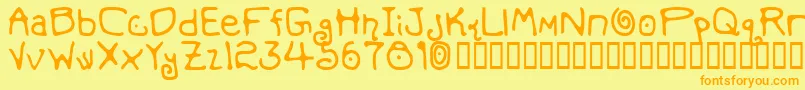 MondoMessoFontoBold Font – Orange Fonts on Yellow Background