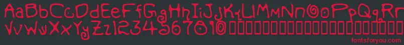 フォントMondoMessoFontoBold – 黒い背景に赤い文字