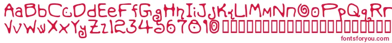 フォントMondoMessoFontoBold – 白い背景に赤い文字