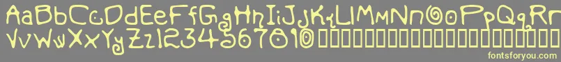 MondoMessoFontoBold Font – Yellow Fonts on Gray Background