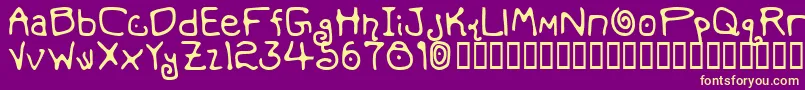 MondoMessoFontoBold Font – Yellow Fonts on Purple Background