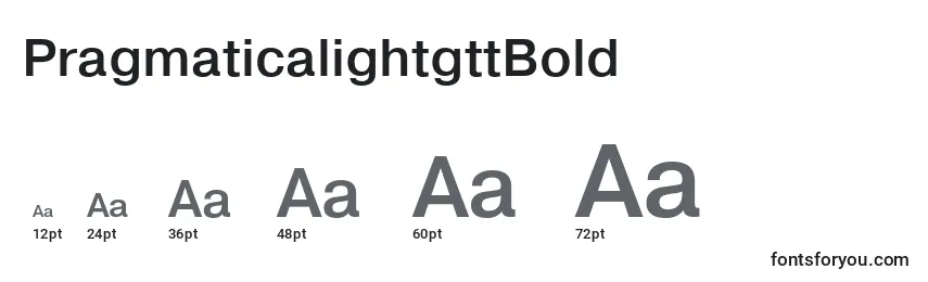 Размеры шрифта PragmaticalightgttBold