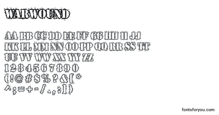 Fuente Warwound - alfabeto, números, caracteres especiales