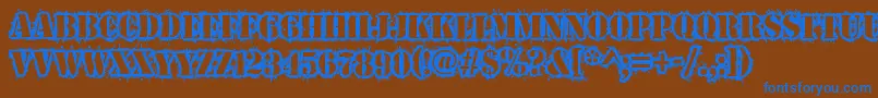 Warwound Font – Blue Fonts on Brown Background