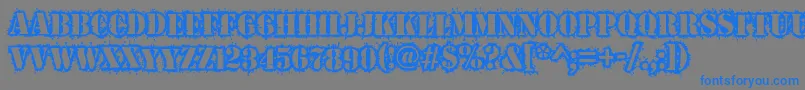 Warwound Font – Blue Fonts on Gray Background