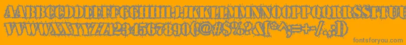 Warwound Font – Gray Fonts on Orange Background