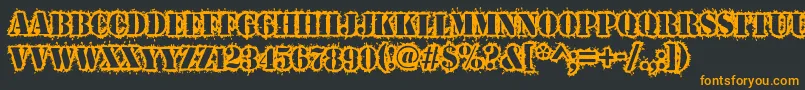 Warwound Font – Orange Fonts on Black Background