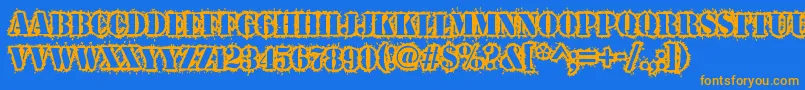 Warwound Font – Orange Fonts on Blue Background