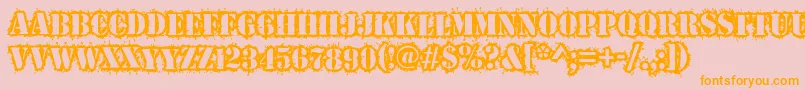 Warwound Font – Orange Fonts on Pink Background