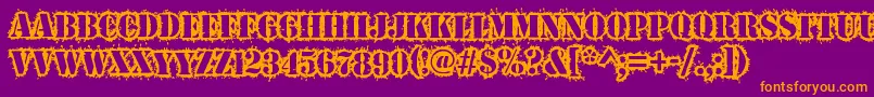 Warwound Font – Orange Fonts on Purple Background