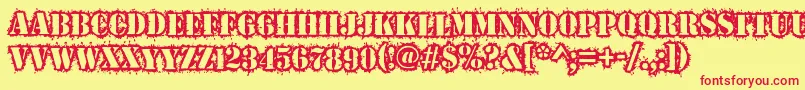 Warwound Font – Red Fonts on Yellow Background