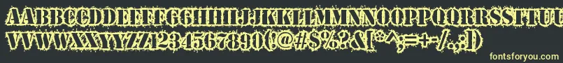 Warwound Font – Yellow Fonts on Black Background