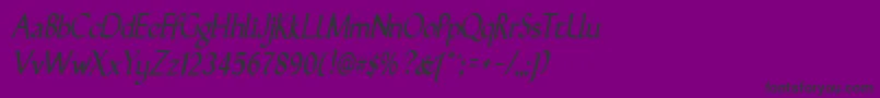 GunthernarrowItalic-Schriftart – Schwarze Schriften auf violettem Hintergrund