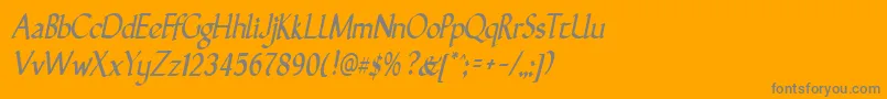 GunthernarrowItalic Font – Gray Fonts on Orange Background