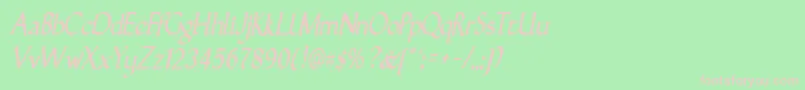 GunthernarrowItalic Font – Pink Fonts on Green Background