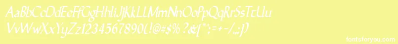 GunthernarrowItalic Font – White Fonts on Yellow Background