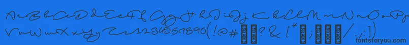 BeachscriptRegular Font – Black Fonts on Blue Background