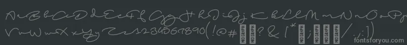 フォントBeachscriptRegular – 黒い背景に灰色の文字