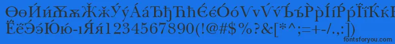 BaskervilleCyrillicRoman Font – Black Fonts on Blue Background