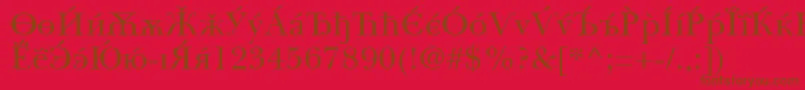 BaskervilleCyrillicRoman Font – Brown Fonts on Red Background