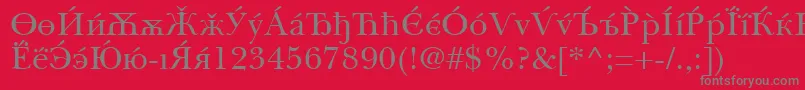 BaskervilleCyrillicRoman Font – Gray Fonts on Red Background