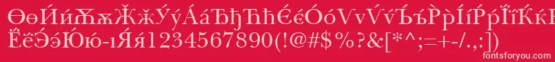 BaskervilleCyrillicRoman Font – Pink Fonts on Red Background