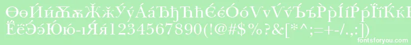 BaskervilleCyrillicRoman Font – White Fonts on Green Background