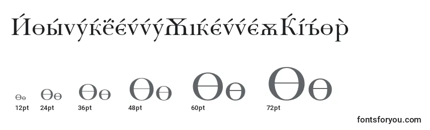 BaskervilleCyrillicRoman Font Sizes