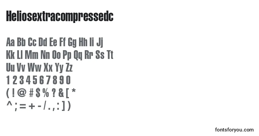 Schriftart Heliosextracompressedc – Alphabet, Zahlen, spezielle Symbole
