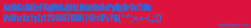 Heliosextracompressedc Font – Blue Fonts on Red Background