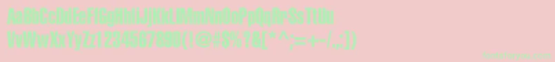 Heliosextracompressedc-Schriftart – Grüne Schriften auf rosa Hintergrund