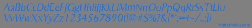SigvarrandomLightItalic-Schriftart – Blaue Schriften auf grauem Hintergrund