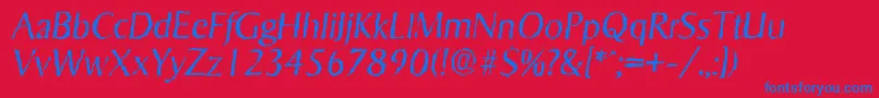 フォントSigvarrandomLightItalic – 赤い背景に青い文字