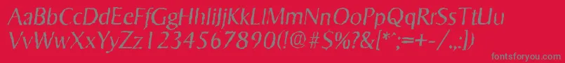 Police SigvarrandomLightItalic – polices grises sur fond rouge