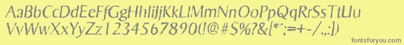 SigvarrandomLightItalic Font – Gray Fonts on Yellow Background