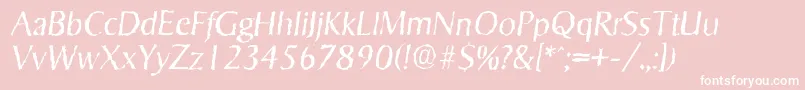 Police SigvarrandomLightItalic – polices blanches sur fond rose