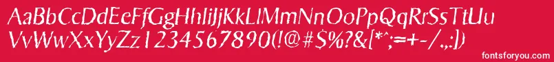 SigvarrandomLightItalic Font – White Fonts on Red Background