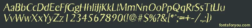 SigvarrandomLightItalic Font – Yellow Fonts on Black Background