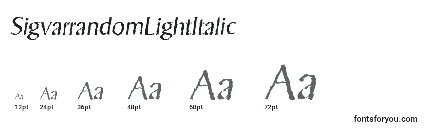 SigvarrandomLightItalic font sizes